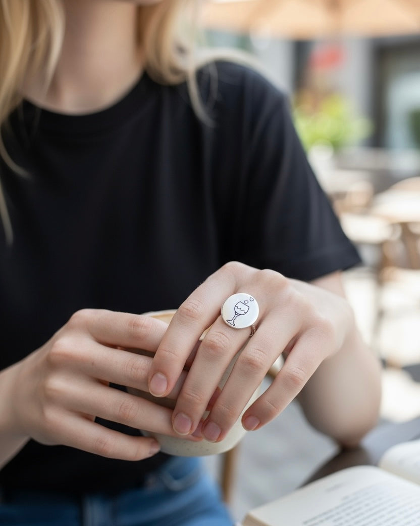 Anello Piastrina tonda