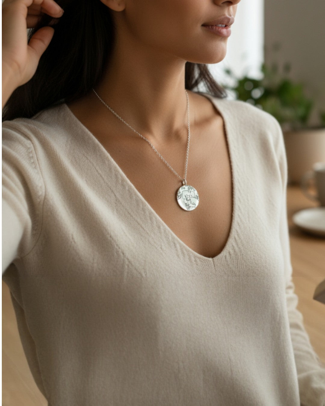 Collana con Ciondolo Tondo Personalizzato