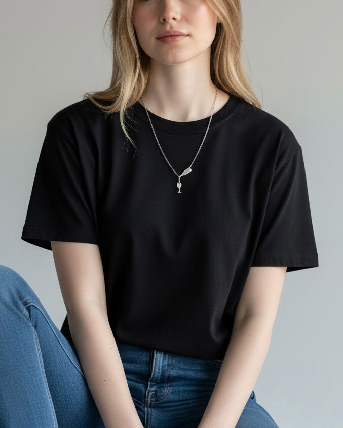 Collana saliscendi bottiglia e calice