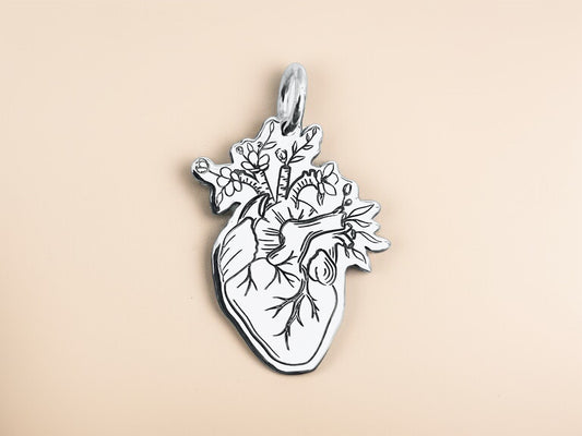 Ciondolo Cuore Anatomico Fiorito