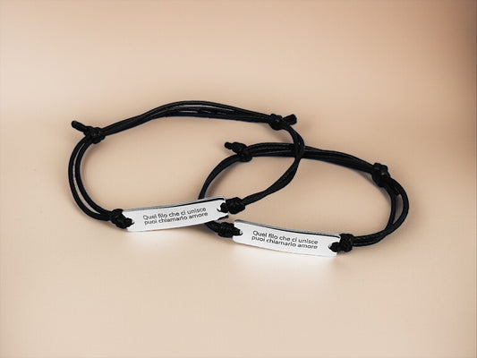 Bracciale cordino con Piastrina