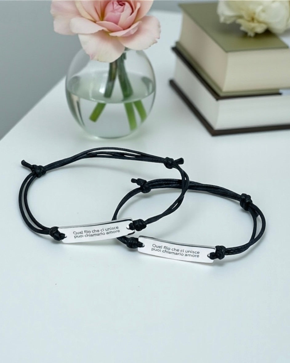 Bracciale cordino con Piastrina