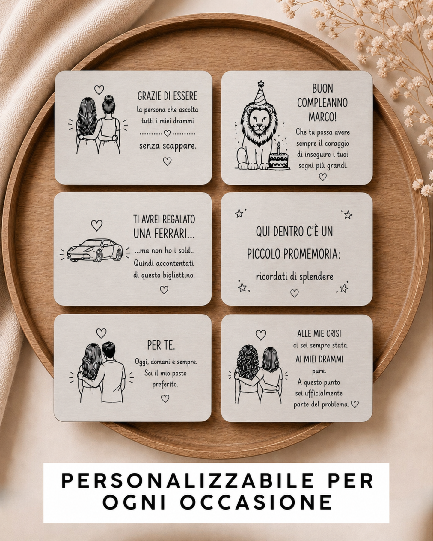 Bigliettino indistruttibile personalizzato