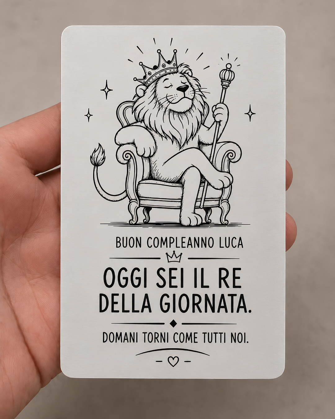 Bigliettino indistruttibile personalizzato