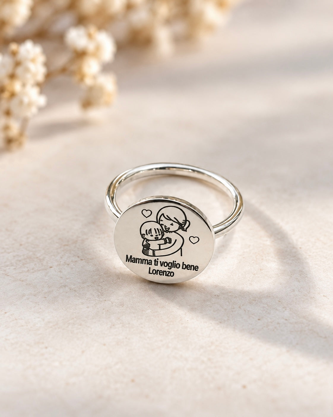 Anello Piastrina tonda