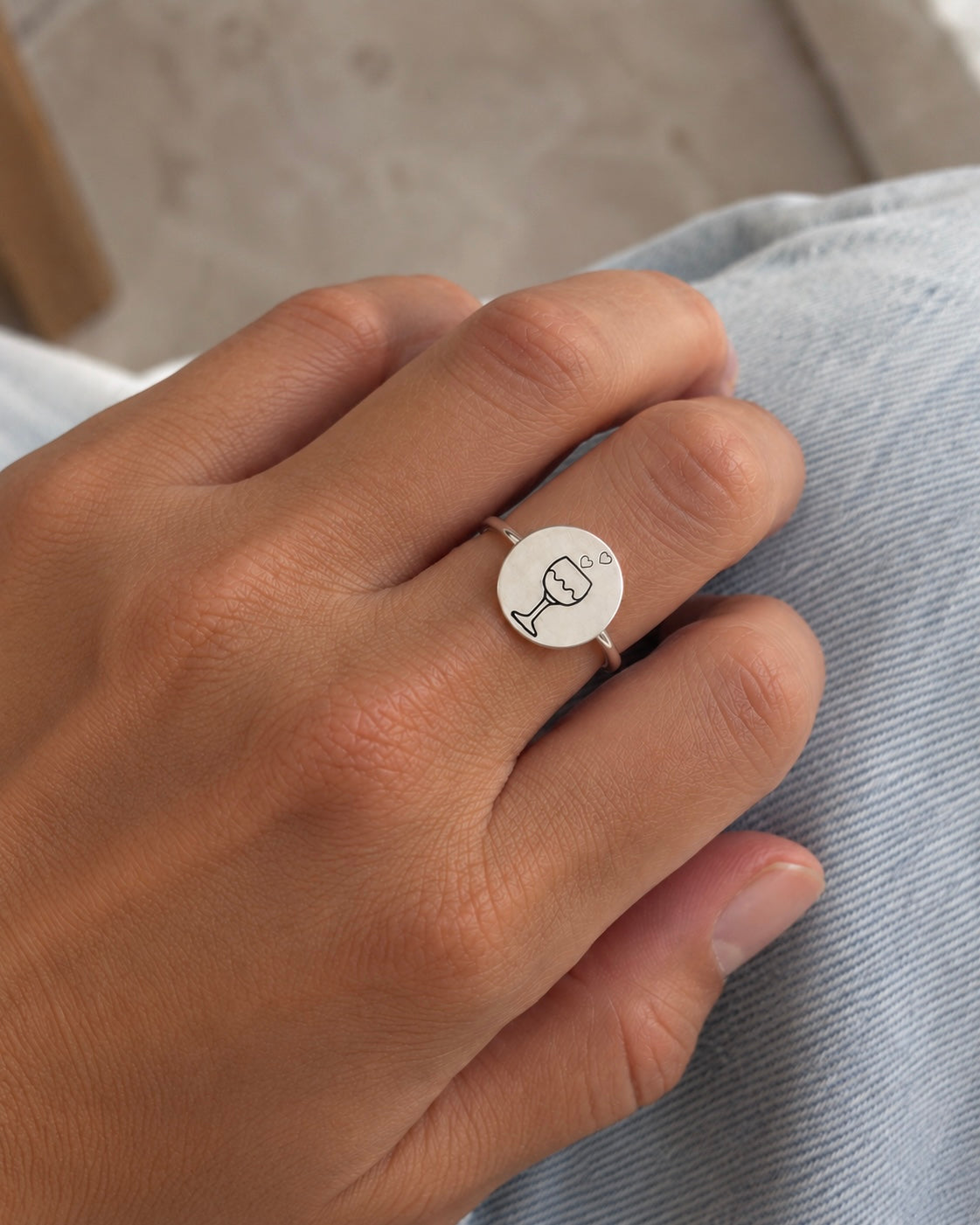Anello Piastrina tonda
